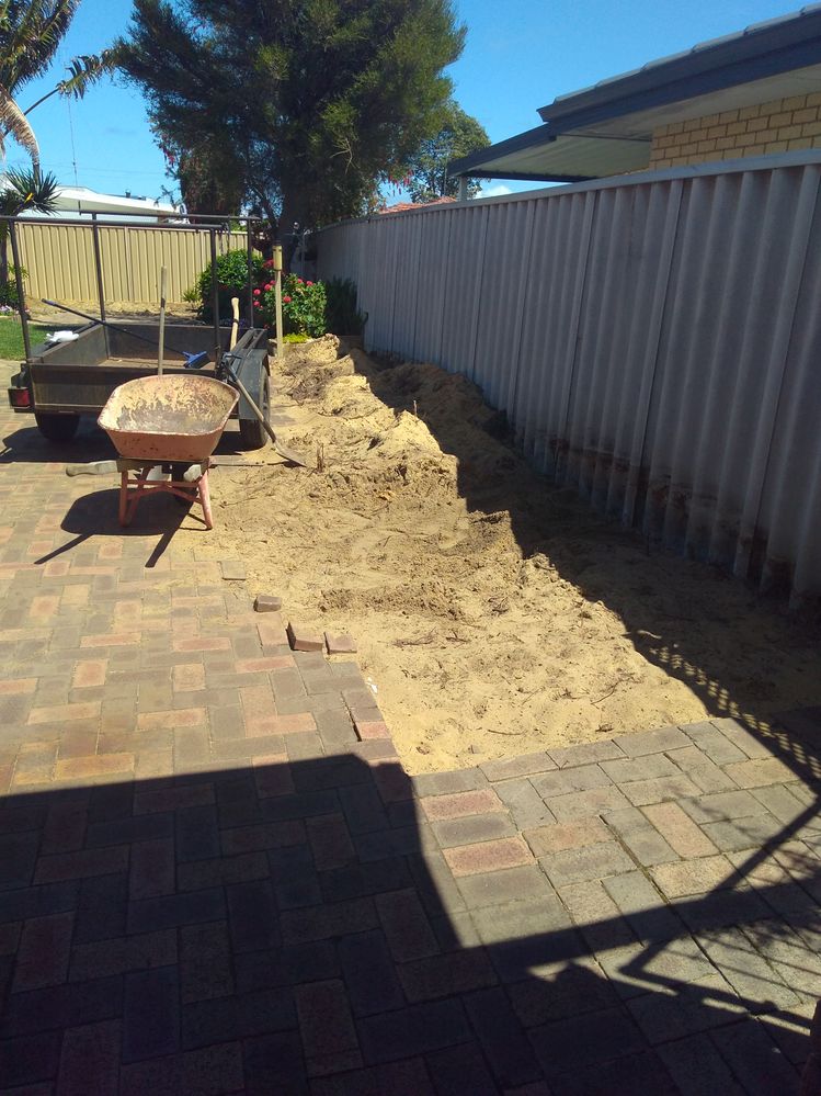 Heap of shovelling before putting down pavers